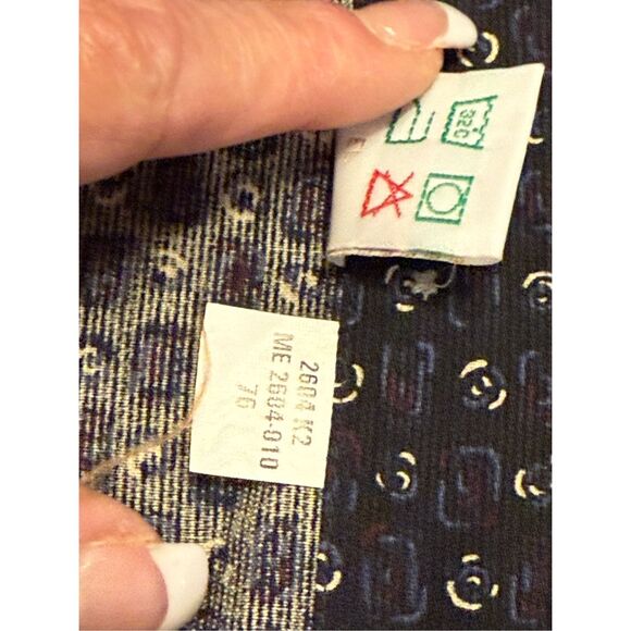 New!  Perry Ellis Men’s Button Front Casual Shirt Sz. M Navy Blue Geometric Prin - Picture 12 of 12